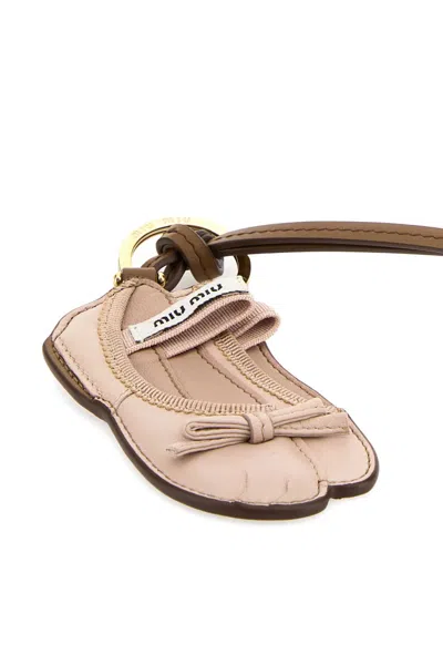 Miu Miu Trick Leather Miu Ballet Keyring Women