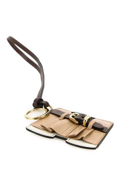 Miu Miu Lamb Leather Mini Skirt Keychain In Orange