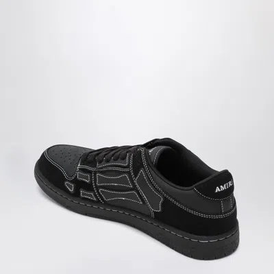 Amiri Sneaker Skel Top Low Black In Leather And Suede Men In Black
