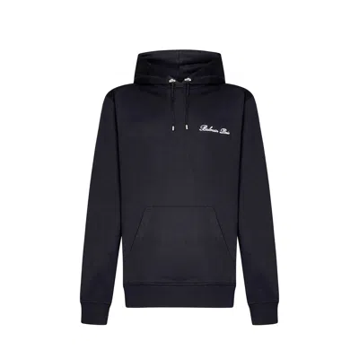 Balmain Signature Hooded Sweatshirt In Black