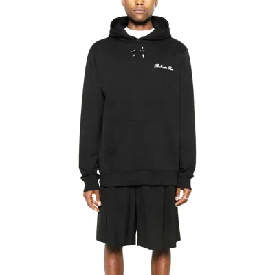 Balmain Signature Hooded Sweatshirt In Black