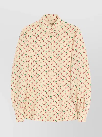 Valentino Camicia In Crepe Stampata  Donna In Neutral