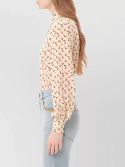 Valentino Camicia In Crepe Stampata  Donna In Neutral