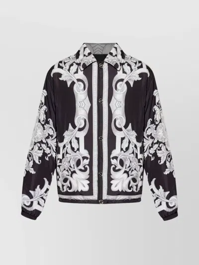 Versace Printed Drawstring Hem Jacket