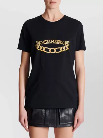 Balmain Organic Cotton T-shirt In Black