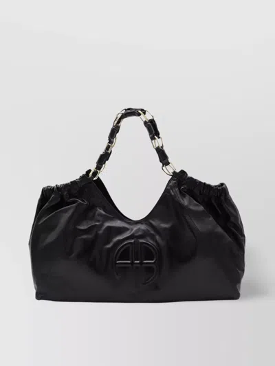 Anine Bing Chain Strap Ruched Detailing Soft Texture Tote