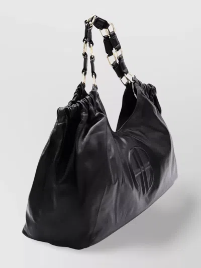 Anine Bing Chain Strap Ruched Detailing Soft Texture Tote