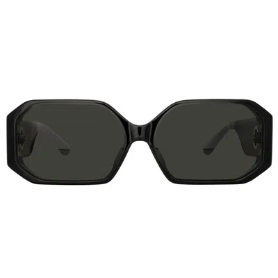 Linda Farrow Bailey Angular Sunglasses In B In Black