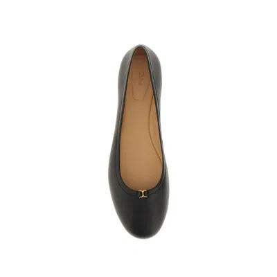 Chloé Black Nappa Leather Marcie Ballerina