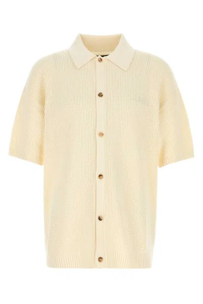 Amiri Men Cream Crochet Shirt