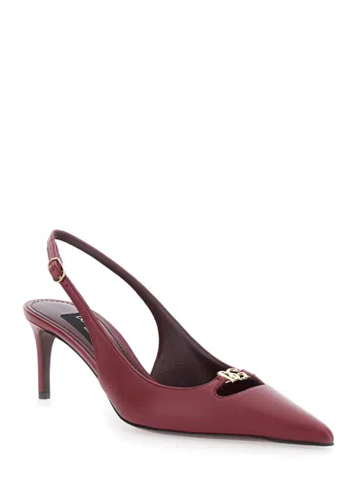 Dolce & Gabbana Scarpe Con Tacco Lollo In Pelle Porpora  Donna In Burgundy