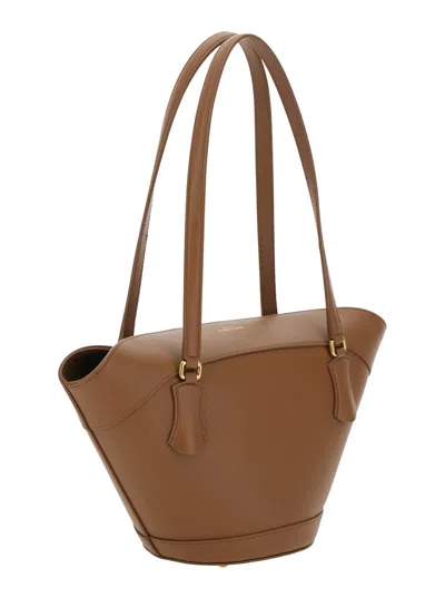 Dolce & Gabbana Brown Shoulder Bag With Two Top Handles And Buckle Closure On The Front In Brown
