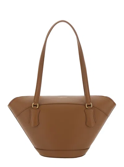 Dolce & Gabbana Brown Shoulder Bag With Two Top Handles And Buckle Closure On The Front In Brown