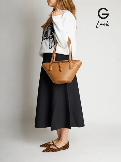 Dolce & Gabbana Brown Shoulder Bag With Two Top Handles And Buckle Closure On The Front In Brown