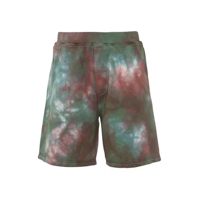 Dsquared2 Tie Dye Jersey Shorts With Elastic Waistband In Multi