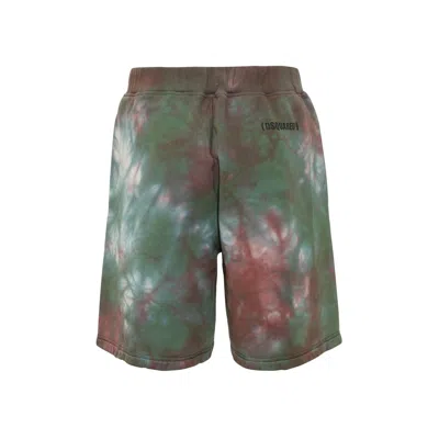 Dsquared2 Tie Dye Jersey Shorts With Elastic Waistband In Multi