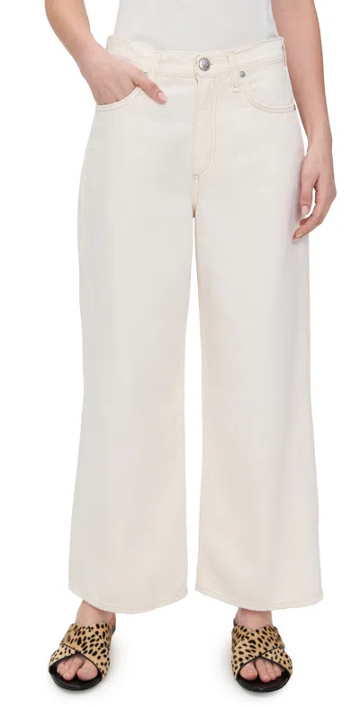 Rag & Bone Featherweight Andi High Rise Wide Leg Jeans Ecru In White