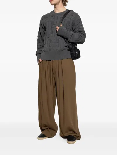 Kenzo Maglione Intrecciato Grigio In Gray