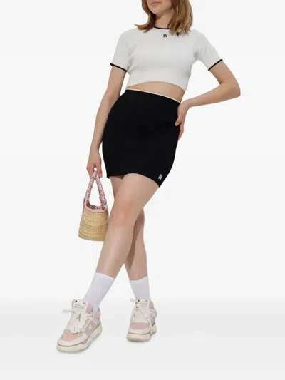 罗纹迷你半身裙