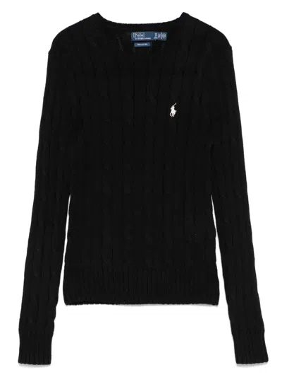Polo Ralph Lauren Maglione In Misto Lana Nera Donna In Black