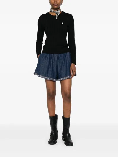 Polo Ralph Lauren Maglione In Misto Lana Nera Donna In Black