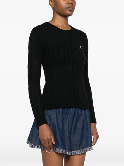 Polo Ralph Lauren Maglione In Misto Lana Nera Donna In Black