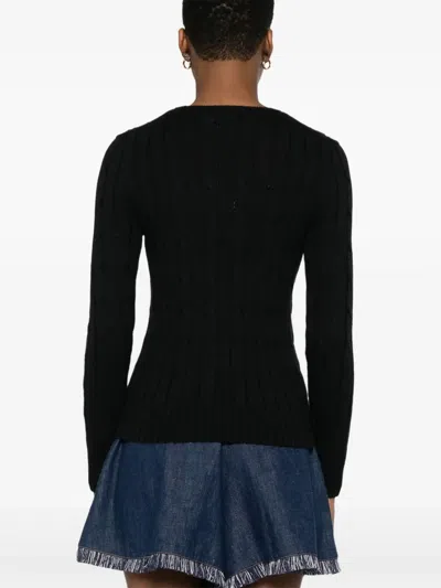 Polo Ralph Lauren Maglione In Misto Lana Nera Donna In Black