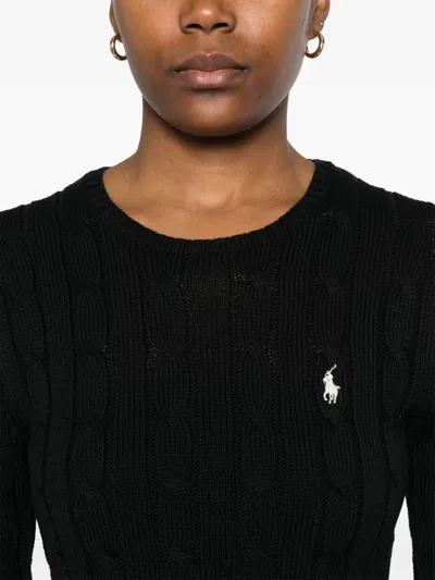 Polo Ralph Lauren Maglione In Misto Lana Nera Donna In Black