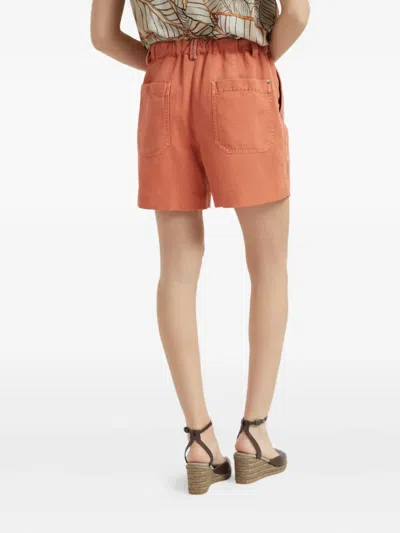 Brunello Cucinelli Bead-embellished Pleated Cotton And Linen-blend Twill Shorts