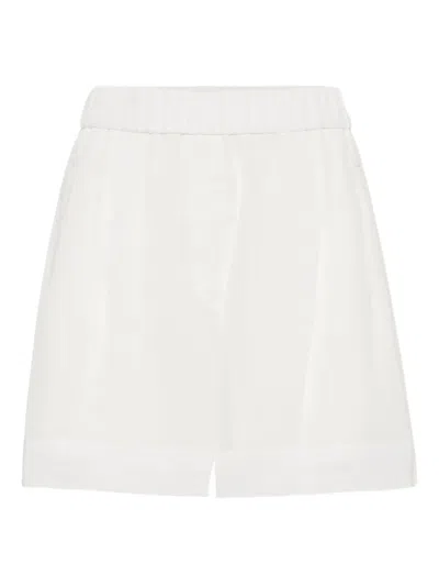 Brunello Cucinelli Elastic Waist Pleated Shorts With Back Pockets