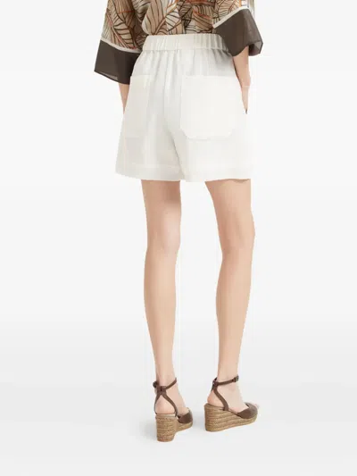 Brunello Cucinelli Elastic Waist Pleated Shorts With Back Pockets