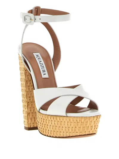 Aquazzura White Ankle Strap Heels