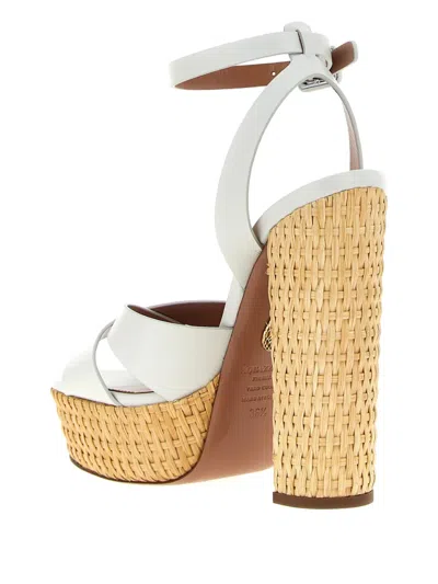 Aquazzura White Ankle Strap Heels