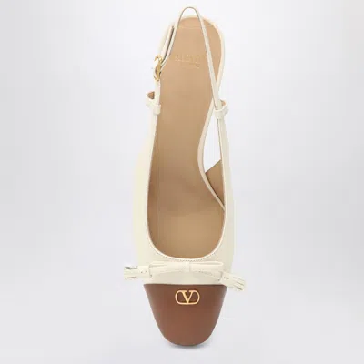 Valentino Leather Valet Du Roi Slingback Heels 60 In Nude