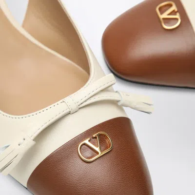 Valentino Leather Valet Du Roi Slingback Heels 60 In Nude