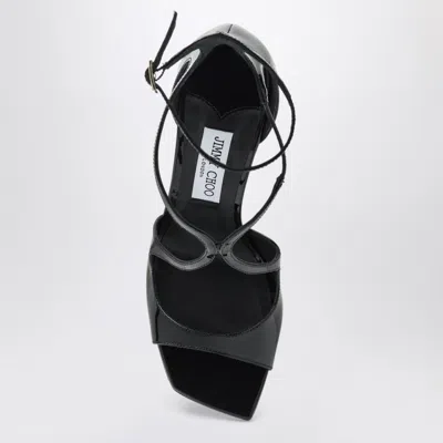 Jimmy Choo Womens Black Azia 110 Strappy Patent Leather Sandals