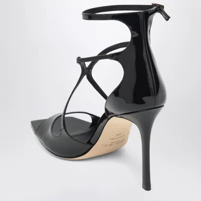 Jimmy Choo Womens Black Azia 110 Strappy Patent Leather Sandals