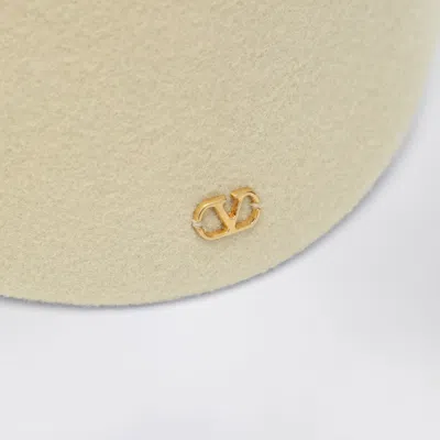 Valentino Garavani Vlogo Signature Hat In Cream Colour In White