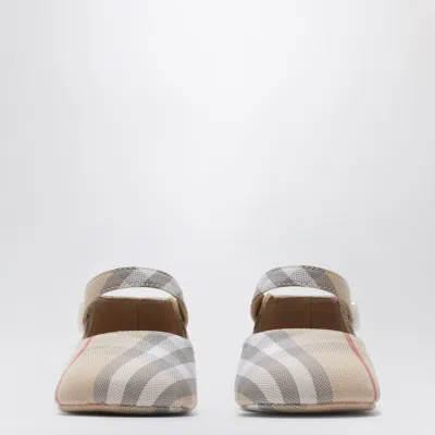 Burberry Check Motif Mary Jane Ballet Flats In Cotton In Multi