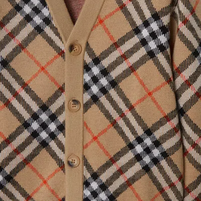 Burberry Childrens Check Wool Cardigan