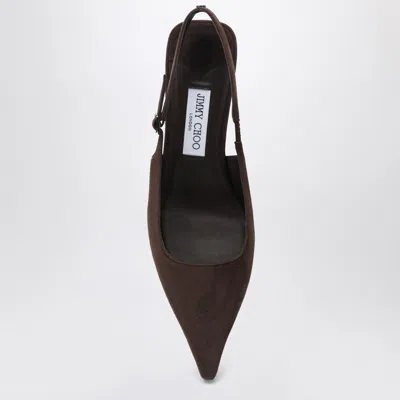 Jimmy Choo Amel 50 Suede Slingback Pumps In Brown