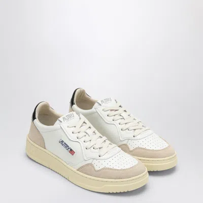 Autry Beige Lace Up Sneakers In White