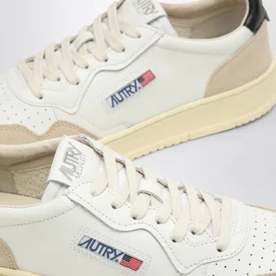 Autry Beige Lace Up Sneakers In White