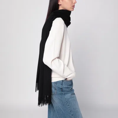 Max Mara Black Cashmere Scarf In Black