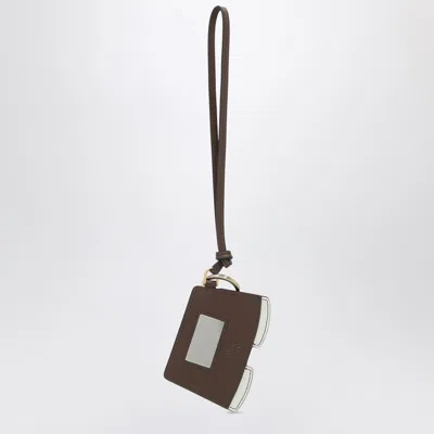 Miu Miu Lamb Leather Mini Skirt Keychain In Orange