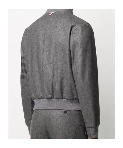Thom Browne Tonal 4-bar Flannel Blouson Jacket