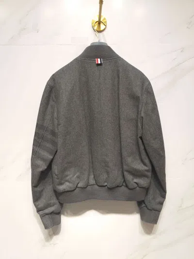 Thom Browne Tonal 4-bar Flannel Blouson Jacket