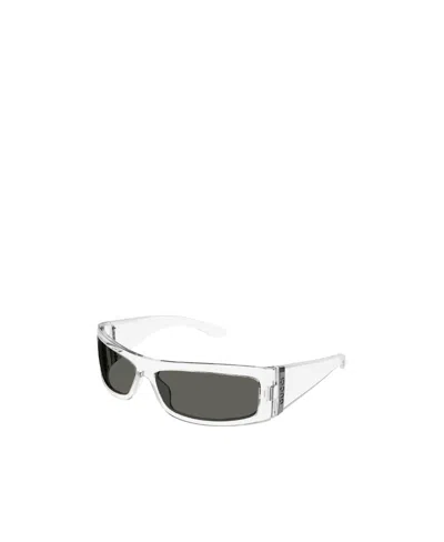 Gucci Rectangular Clear Frame Sunglasses In Metallic