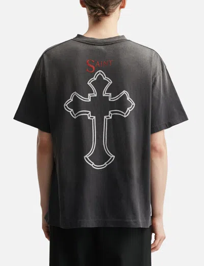 Saint Michael 2pc Ss Tee 2pac In Gray