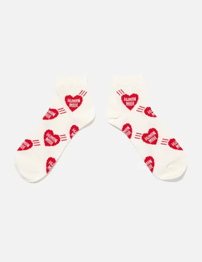 Human Made Heart Short Socks In White